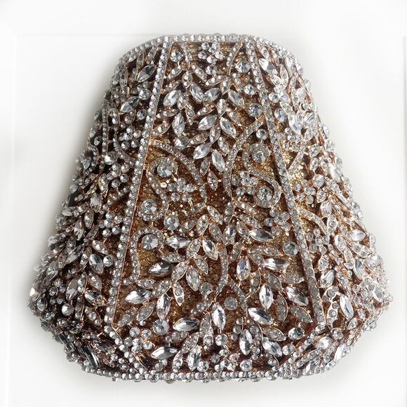 White Chocolate Diamond Bell Evening Clutch Bags Embellished Luxury Party